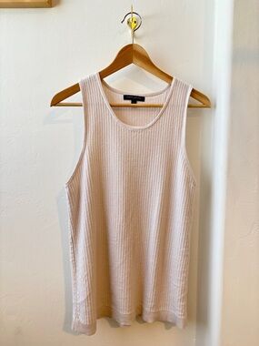 Banana Republic Off-White Ribbed Knit Tank Top